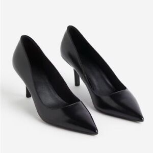 H&M Elegant Black Women's Leather Pumps Size 8